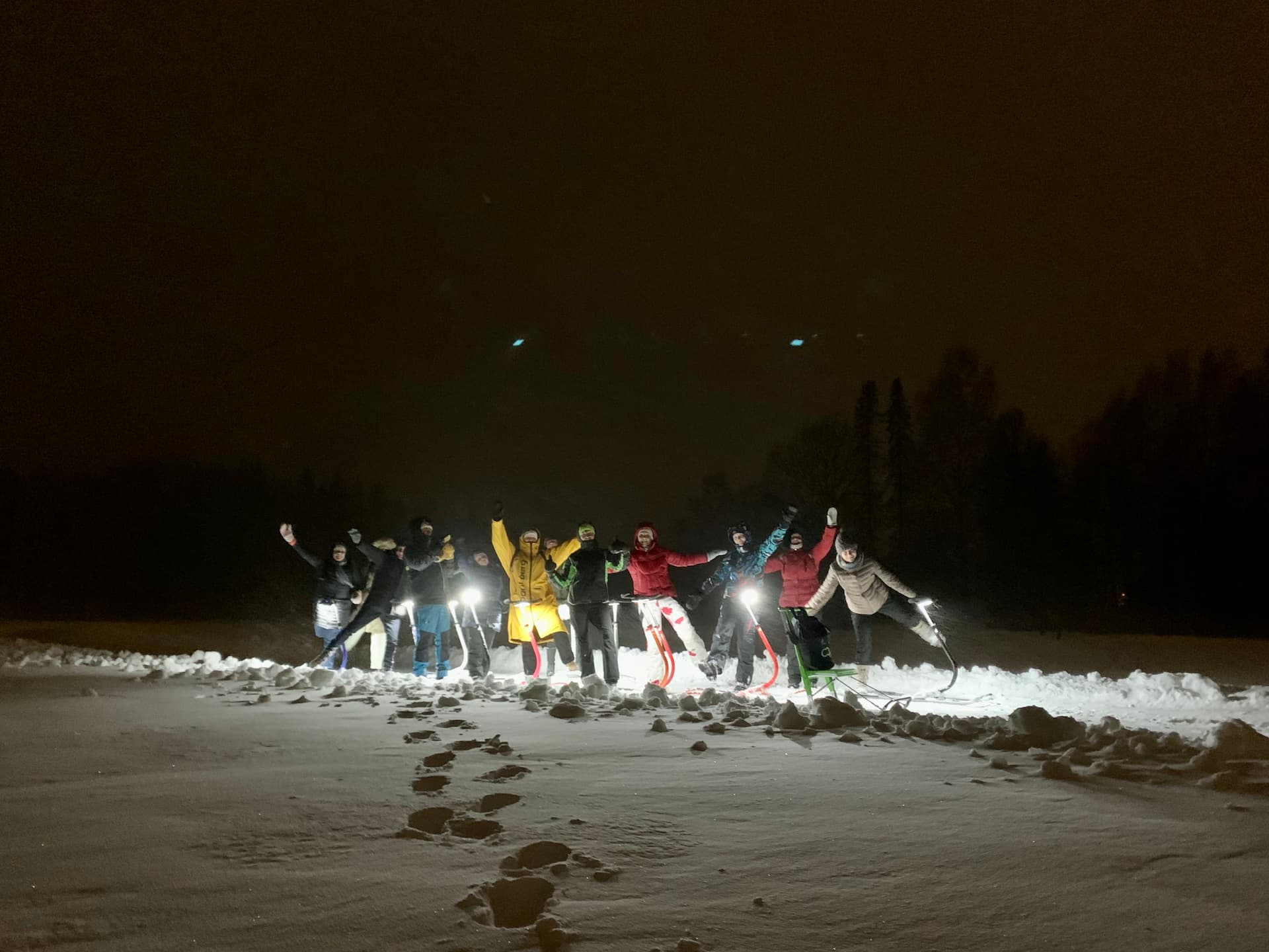 Talveõhtu valguskelgumatk Otepääl, Pühajärve jääradadel