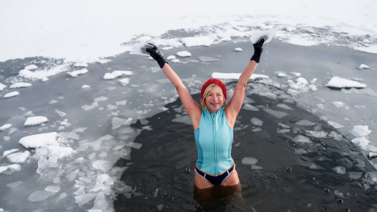 Saunaskäik ja jääsuplus Taagepera veskijärvel
